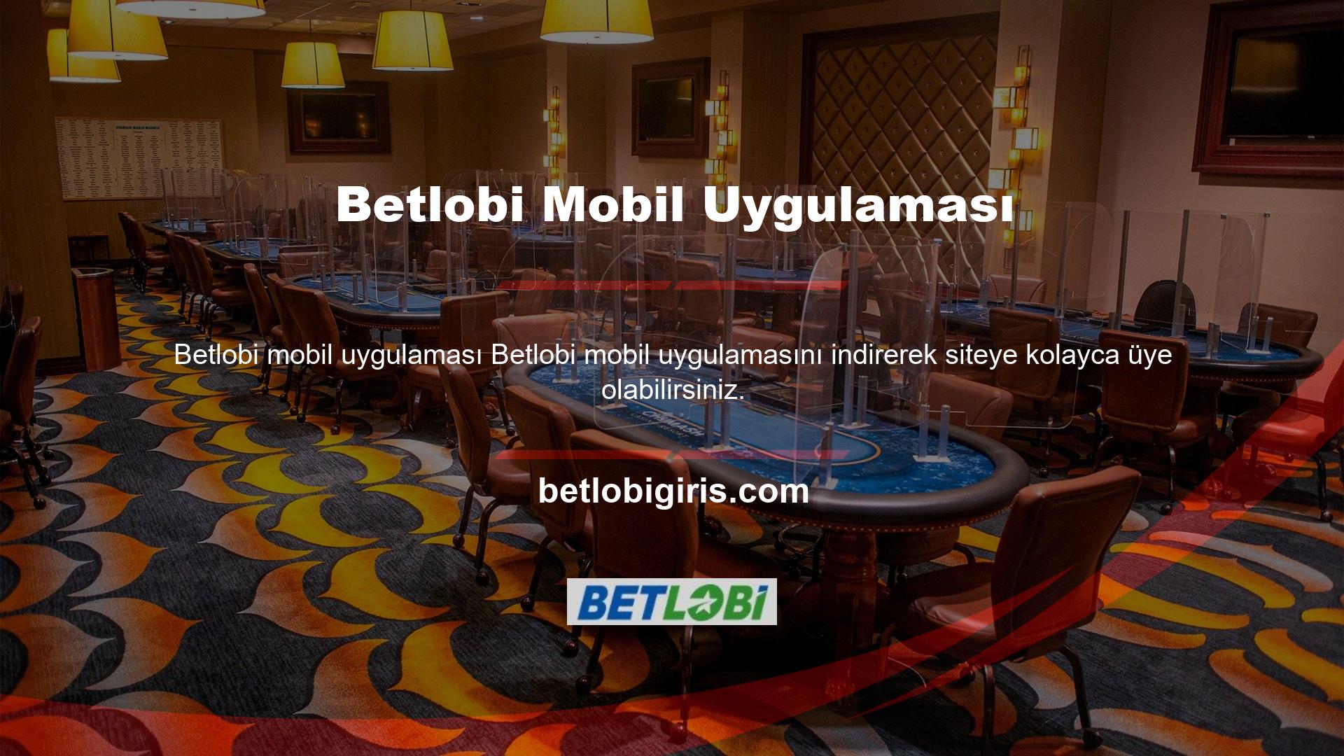 Betlobi oyun sitesinin tüm hizmetlerine akıllı cihazınızdan erişebilirsiniz